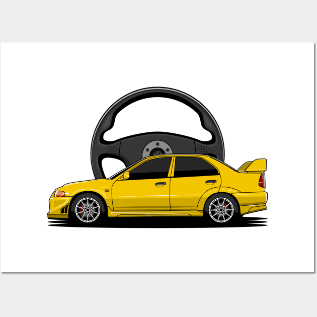 Yellow EVO Wall Art by turboosted